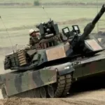 Militer Taiwan memamerkan tank Abrams M1A2T buatan Amerika Serikat dalam latihan militer Han Kuang, pada Kamis (11/7).