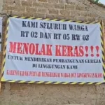 Warga Kalibaru Tolak Pembangunan Gereja GBKP di Cilodong